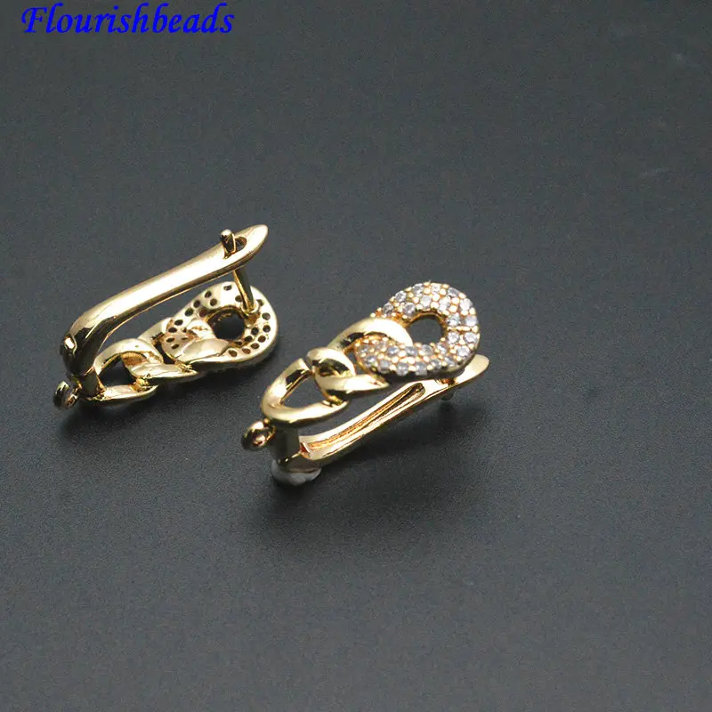 30pc تصميم جديد جودة عالية تشيكوسلوفاكيا معبد سستة الشكل Shvenzy القرط هوك المشابك #6