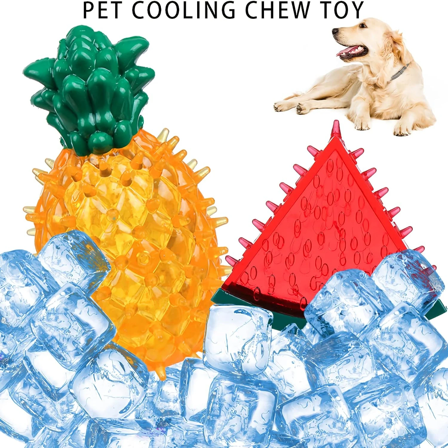 Stay charmed and cool with these delightful interactive cooling dog toys. This set of 2 includes vibrant and amusing pineapple a