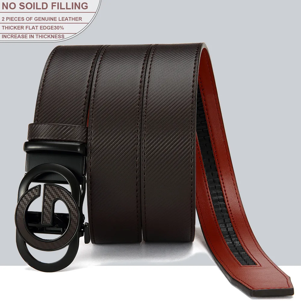 Cinturones de cuero genuino para hombre, cinturones de marca famosa, hebilla de alta calidad, negocios, piel de vaca negra, negocios, moda