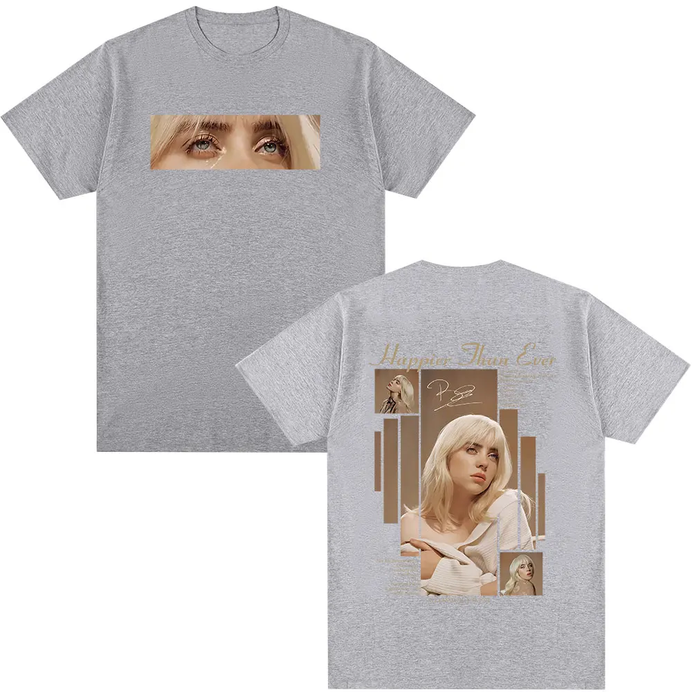 سعيد من أي وقت مضى 2025 تي شيرت الرجال النساء موضة الهيب هوب موسيقى البوب قصيرة الأكمام تي شيرت القطن المتضخم تي شيرت الشارع الشهير