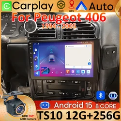 Android 15 Auto Carplay For Peugeot 406 1995-2005 Stereo Multimedia Player GPS Navigation Car radio Wifi Video Autoradio No 2din
