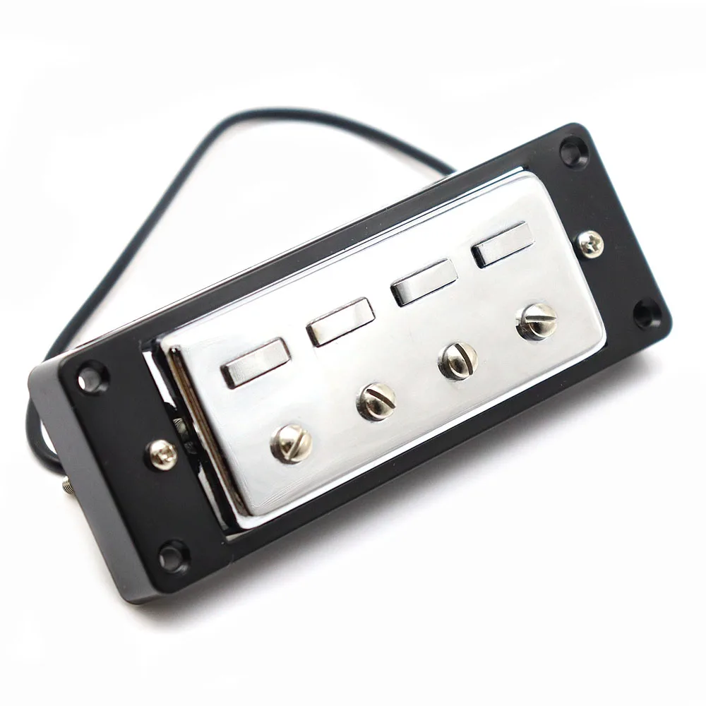 1Set Guitar Pickups Mini 4 string Bass Guitar Humbucker Pickups with Black Ring for Electric Guitar with mounting screws