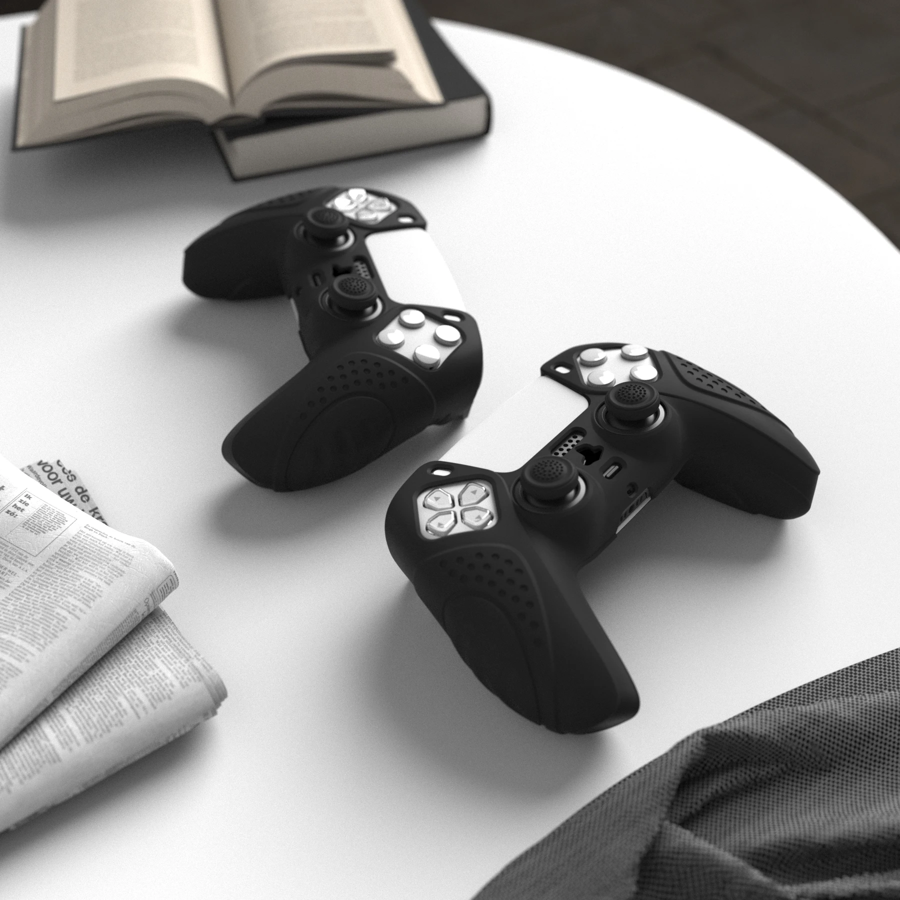 PlayVital Guardian Edition custodia ergonomica morbida antiscivolo in Silicone custodia protettiva in gomma con cappucci Joystick per Controller ps5