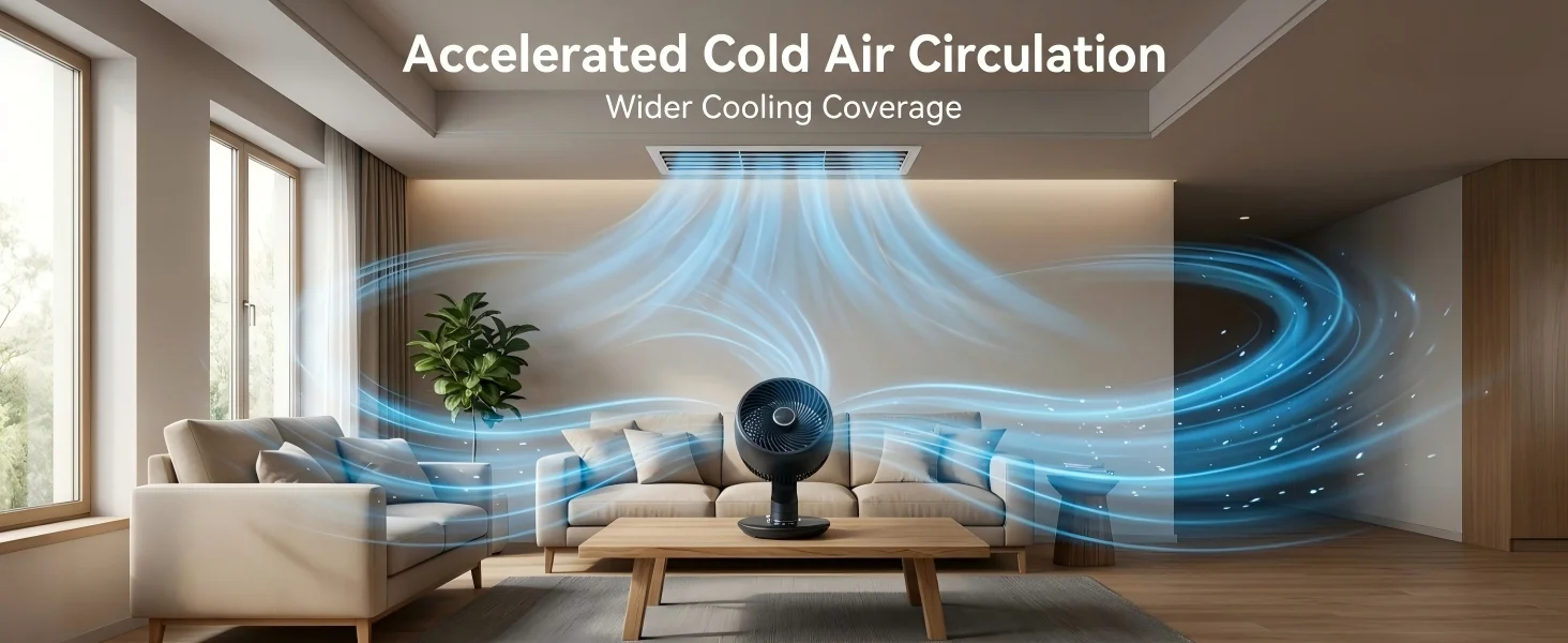 Rechargeable Desk Fan with 120° Oscillation and 90° Tilt — detail 1