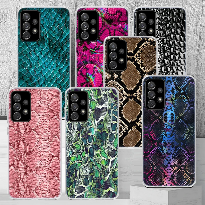 Pink Snake Skin Printing Drawing Phone Case Fundas For Samsung Galaxy A51 A50S A71 A70 A41 A40 A31 A30S A21S A20E A11 A10S A01