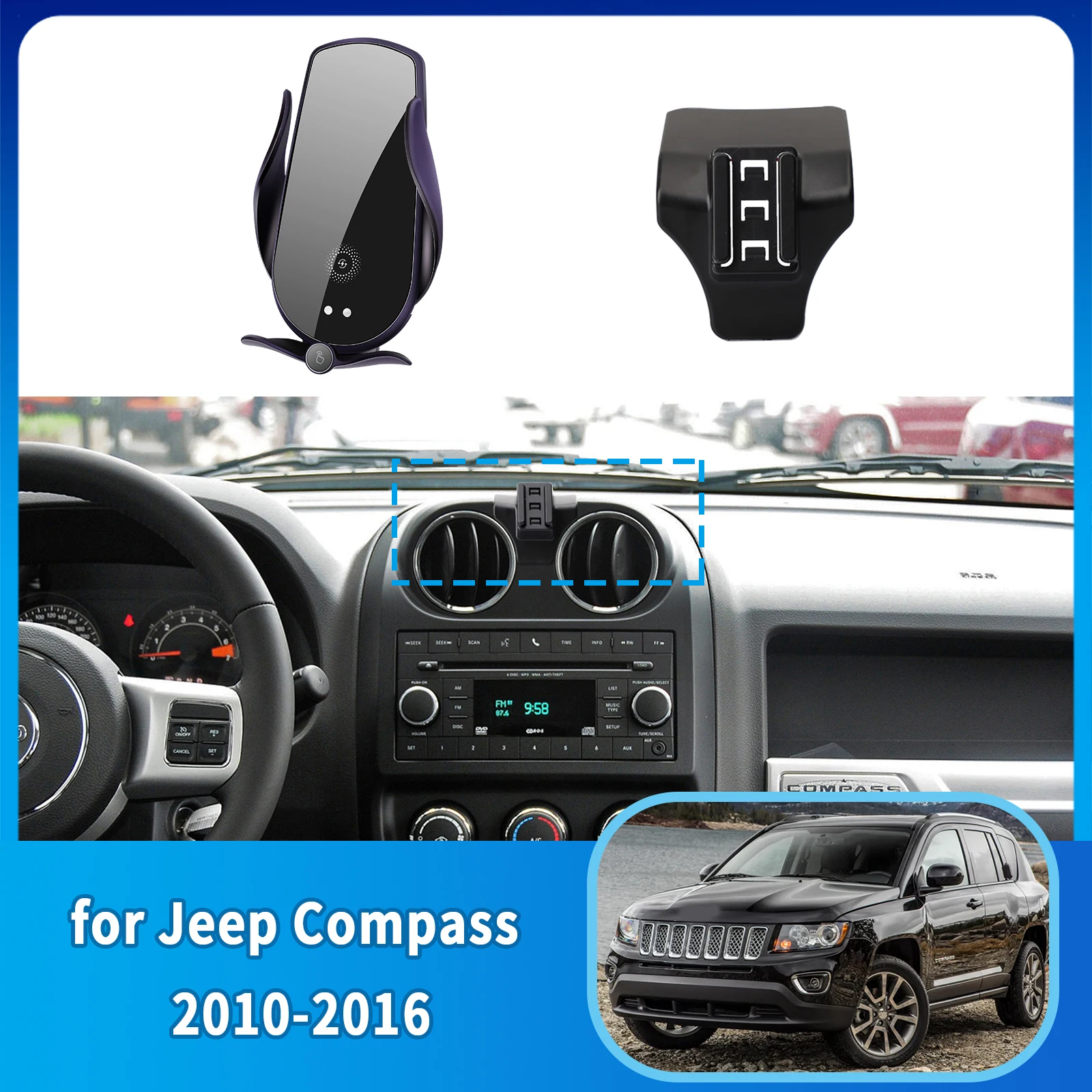 

Car Mobile Phone Holder for Jeep Compass MK49 2010~2016 GPS Bracket Navigation Stand Auto Accessories