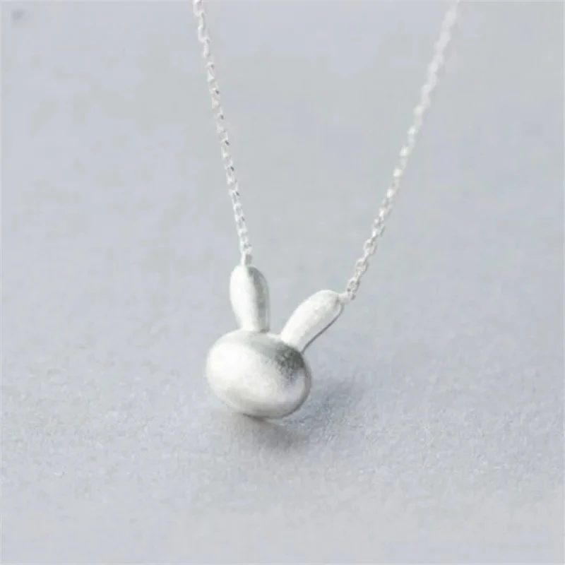 UiniTail hot new 925 Tibetan silver sweet brushed bunny necklace Korean fashion cute tide flow short clavicle chain female XL155