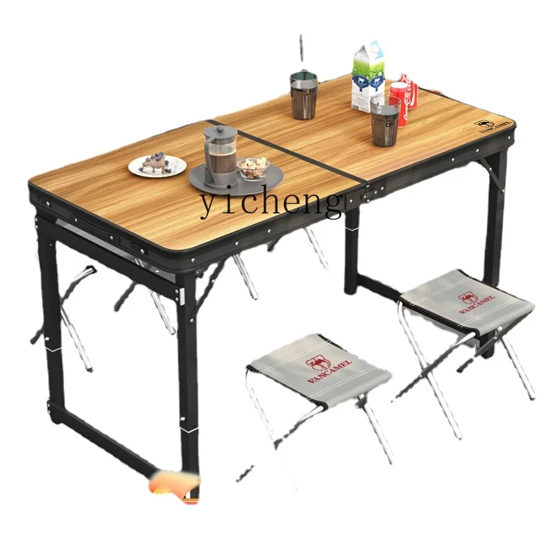 Xl Folding Table Outdoor Table Aluminum Alloy Stall Push Home Dining Table and Chair