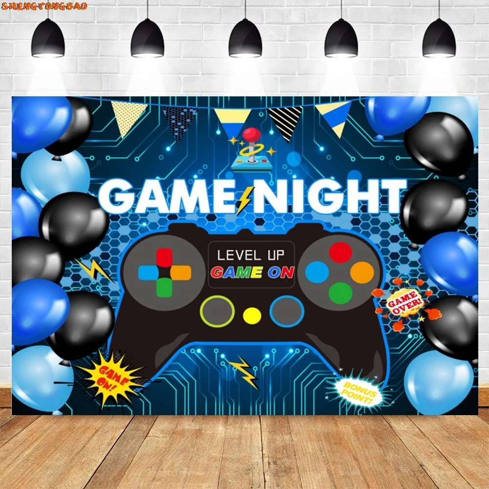 Game On Happy Birthday Backdrop for Photography Gaming Theme Child Kids Boy Party Decor Photographic Background Photo Studio