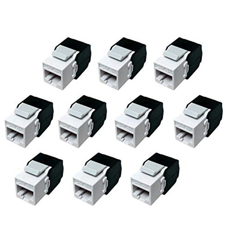 Hot-20-Pack Cat6a RJ45 Keystone Jack - Cat6 Compatible -180 Degree Toolless -Ethernet Wall Jack -Cat6a Network Coupler