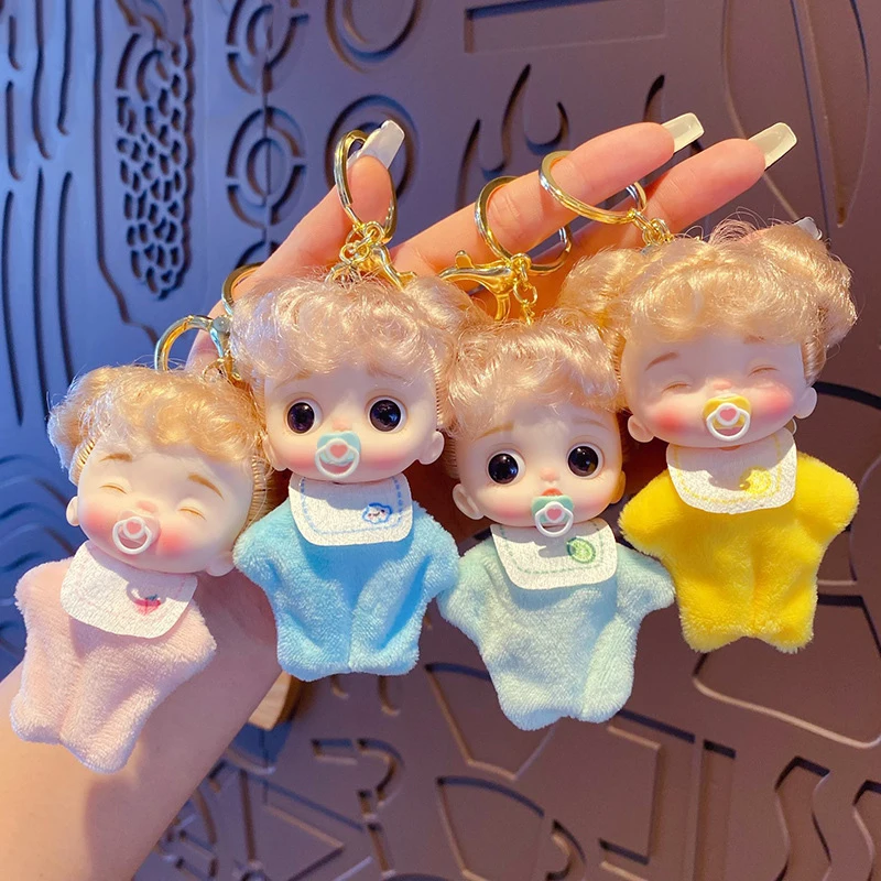 

2023 New Hot Selling Cartoon Kawaii Pacifier Doll Toys Keychain Creative Cute Trendy Exquisite Dress Up Doll Bag Pendant Toys