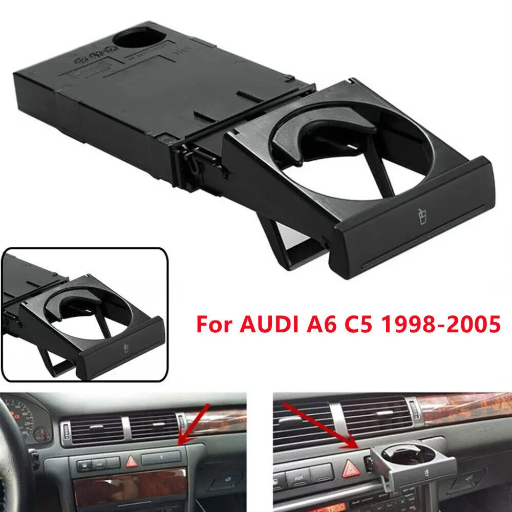 For Audi C5 A6 1998-2005 Black Car Stretching Foldable Rack Cup Drink Bottle Holder Stand 4B0862534D Accessories Auto ABS Parts