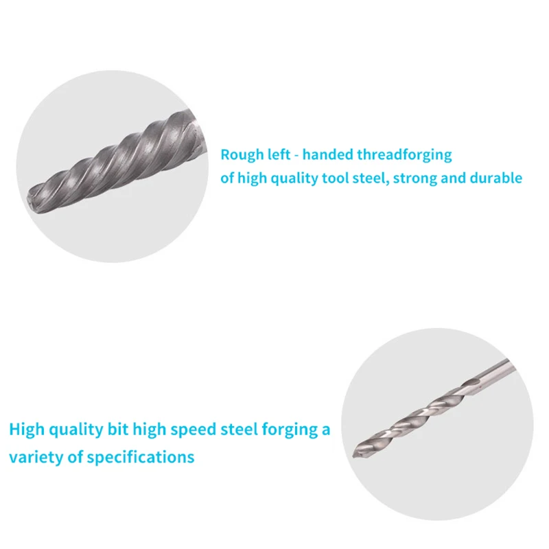[NEWA76K!】 11Pcs Damaged Screw Extractor Set Remove Stripped Or Broken Screws Bolt Fastener Easy Out With Right Handed Boring Dr