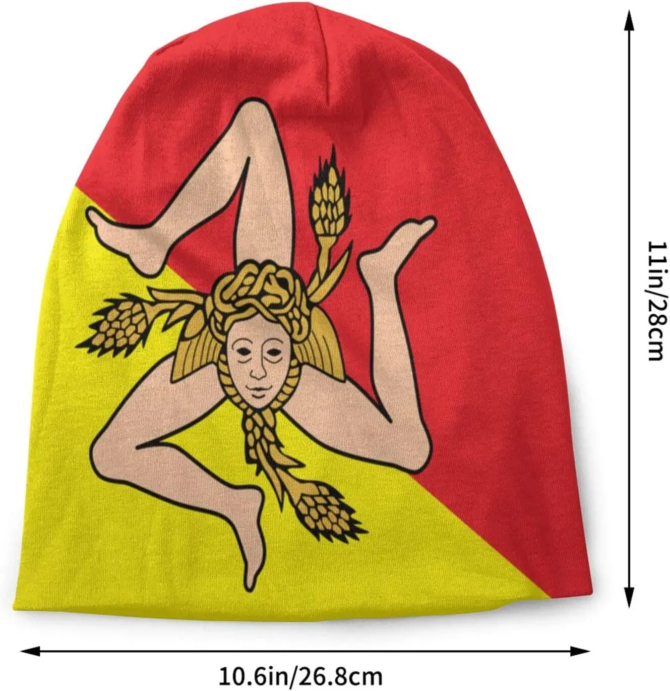 Sicilian Flag Beanie Hats Skull Cap Adult Knit Hat Soft Balaclava Baggy Hat Outdoor for Mens Womens 3