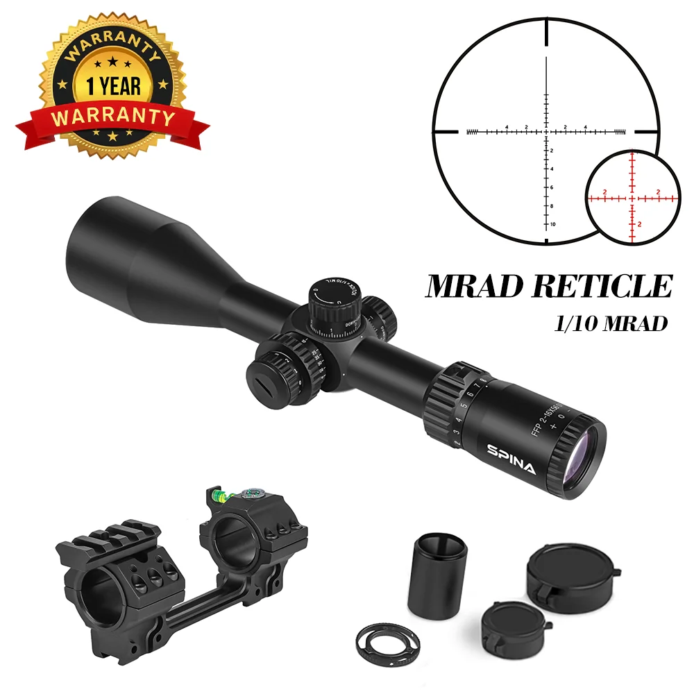 SPINA OPTICS FalconPoint 2-16x56 FFP Richtkijker 1/10MIL Zijdelingse parallax 10-200m Tactische jachtkijker PCP AR15 22LR .338 .556