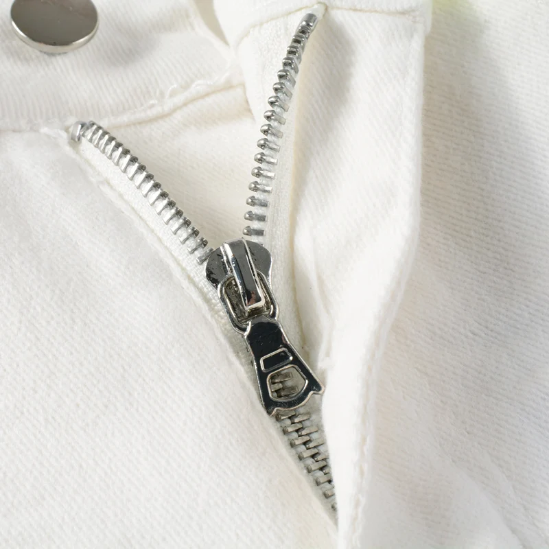 Y2kFashion جديد الرجال الجينز مثقب التصحيح غسلها الحنين تمتد التخسيس الجينز الأبيض شارع العليا الهيب هوب العلامة التجارية السراويل