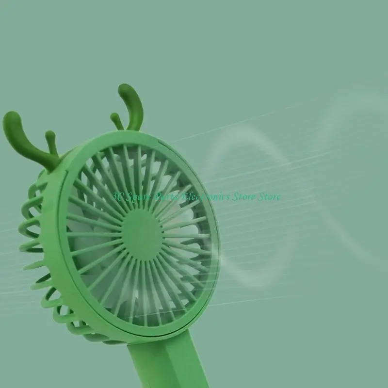 

SZ Mini Pocket Handheld Charging Fan with Base 2-Speed Usb Rechargeable Cartoon Personal Fan for Family Members Student