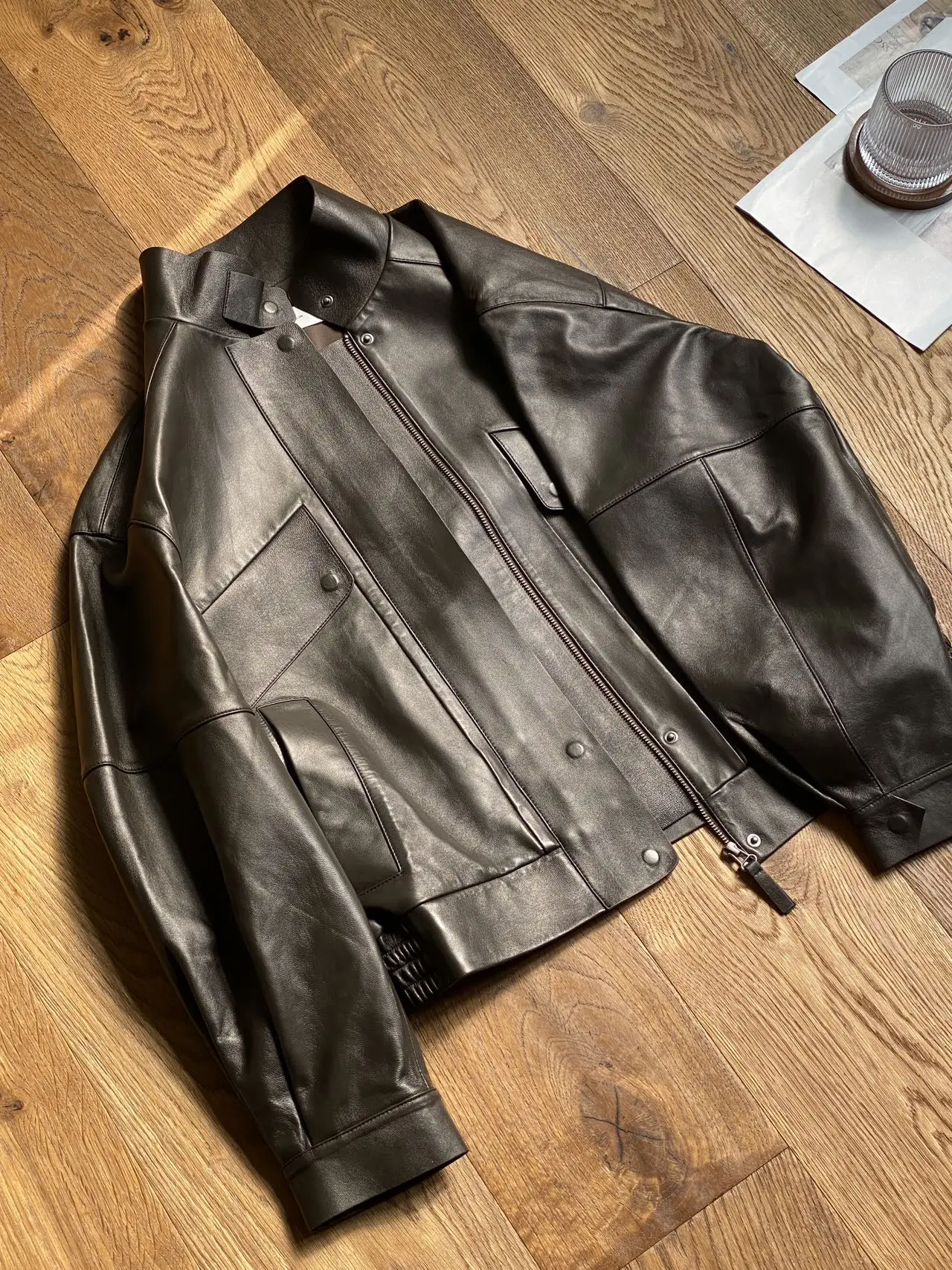 T * R Real Leather Oversize Jas Voor Vrouwen Hoge Kwaliteit Schapenhuid Motorjas 2024 Nieuwe Luxe Design Dameskleding