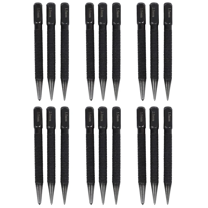 

18Pcs High-Carbon Steel Center Punch Set 10Cm Non Slip Center Punch For Alloy Steel Metal Wood Marking Drilling Tool-[A04I]