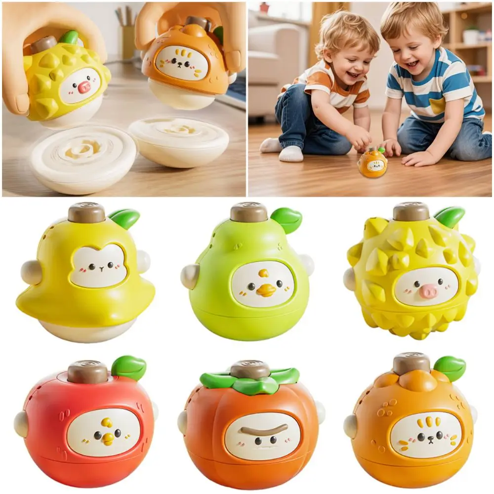 

Cartoon Fruit Gyroscope Plastic Hand Eye Coordinated Pressing Toy Multicolor Parent-Unisex Interaction Spinning Toy Top Game