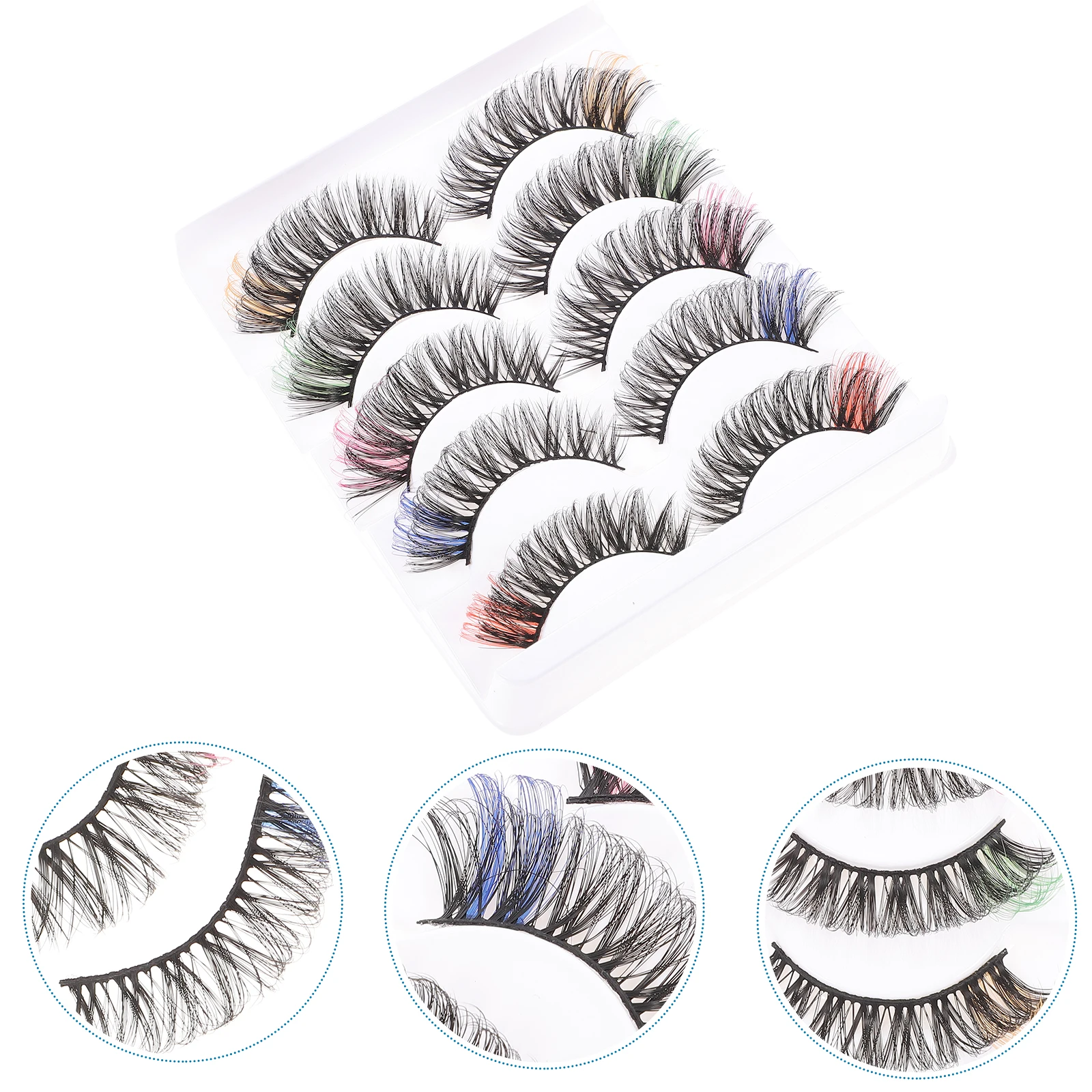 

2pcs False Eyelashes Fake Colored Lashes Women Cosplay Imitation Faux Comfortable Fit