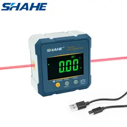 SHAHE Digital Angle Finder Protractor, 2 In 1 Digital Level Angle Gauge Chargeable Digital Inclinometer Angle Measuring Tool