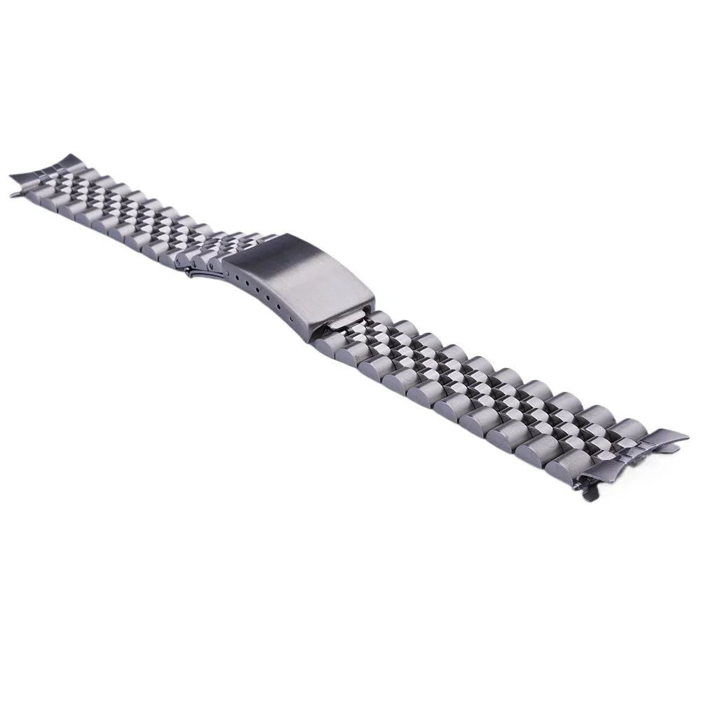 For Seiko 5 SNXS73 SNXS77 SNXS79 SNXS75 SNXS80 SNXF05 19mm Silver Curved Jubilee Watch Band Stainless Steel Bracelet