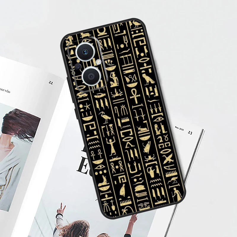 Ancient Egyptian Hieroglyphic Case For OPPO Reno 4Z 5Z 8T 4 5 6 7 8 Lite 10 Pro OPPO Find X5 X6 Pro X2 Neo X3 Lite Cover