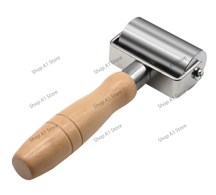 Wooden Handle Solid Hand Push Roller Edge Press Flat Leather Fit DIY Edge Press