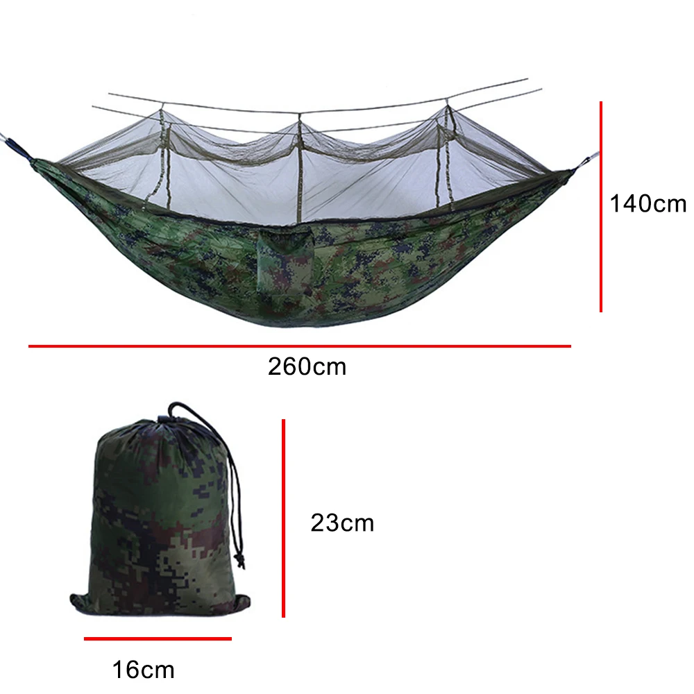 Outdoor Camping Hammock Outdoor Furniture Tourist Sleeping hammock 260x140cm Hanging Bed Ultralight Portable With Mosquito Net