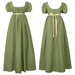 2024 Vintage Regency Dress with High-waisted Victorian Tea Gown for Women Victorian Ball Gown Dress