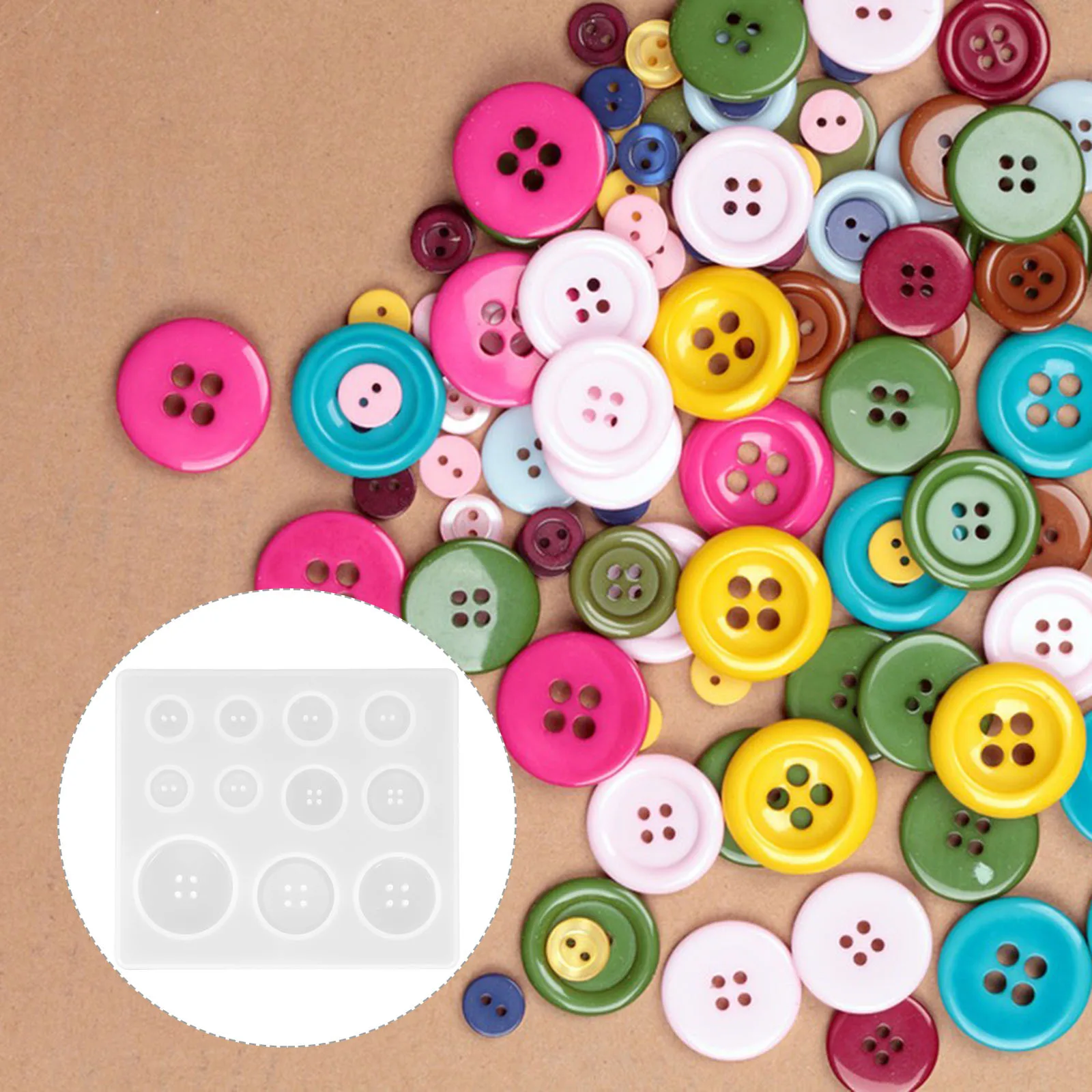 

3Pcs Button Silicone Mold Craft Button Molds Resin Epoxy Making Molds Flexible DIY Accessory Tools Silicone Mold