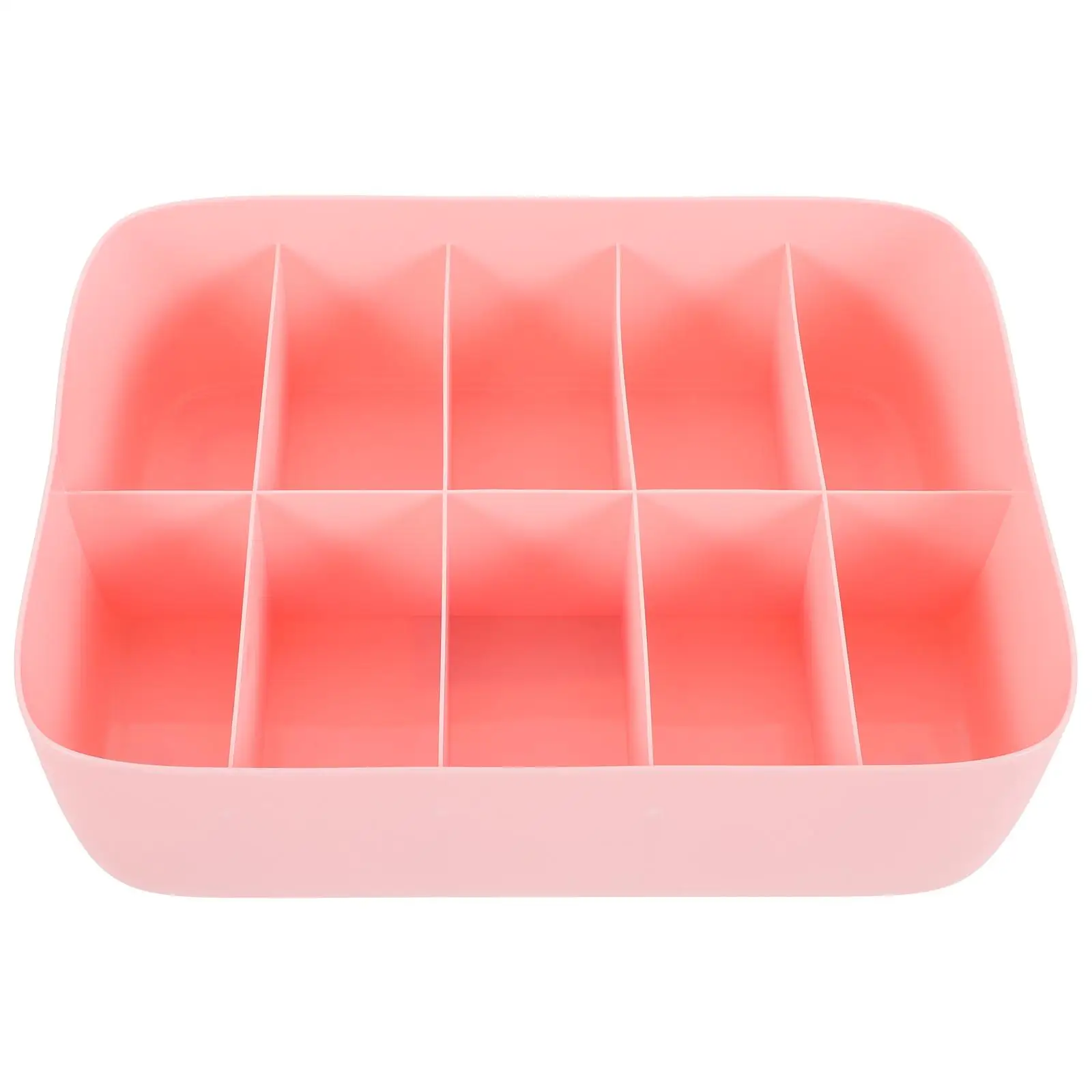 

Underwear Storage Box Plastic Storage Basket Stackable Storage Container with 10-Compartment Divider for Bra Panties Socks(Pink)
