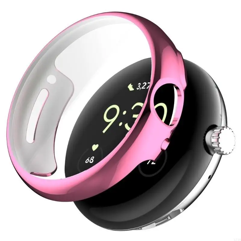 Protective Cover for Pixel Watch Non-scratch Shockproof Frame Full Coverage Smartwatch Bumper Frame Shell TPU Housing