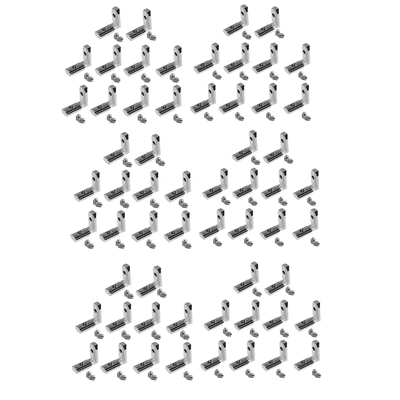 

Т-образный внутренний угловой разъем L-образной формы, 120 шт., Соединительный кронштейн для алюминиевого профиля экструзии, слот серии 2020, 6 мм