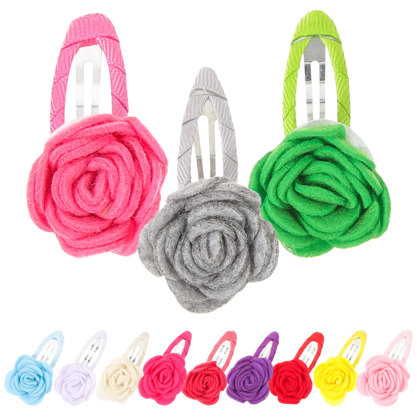 

12 Pcs Hair Clip Camellia Clips Barretes Rose Hairpin Roses Colorful Girls Child