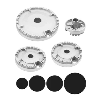 오븐 가스 호브 버너 플랫 파이어 커버 세트, 크라운 화염 캡, 화구 화염 캡, 대부분의 가스 스토브 버너 액세서리 스토브 