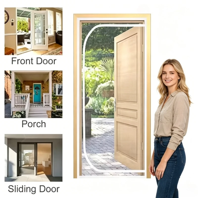 U-shaped zipper screen window，anti-mosquito window screens,washable mesh，Mosquito Nets Mesh Mosquitoes，Anti cat door curtain