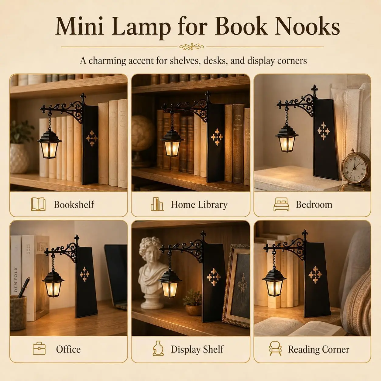 Bücherregal-Lampe, Bibliotheks-Laterne, Mini-Bücherregal-Lampe, Buchnischen-Leuchte, Lese-Nischen-Dekoration für Zuhause – Detail 13