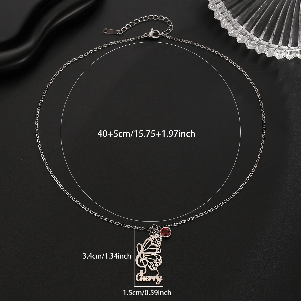 

Ожерелье-бабочка из нержавеющей стали с музыкальной нотой и бриллиантами, женское модное ожерелье с подвеской