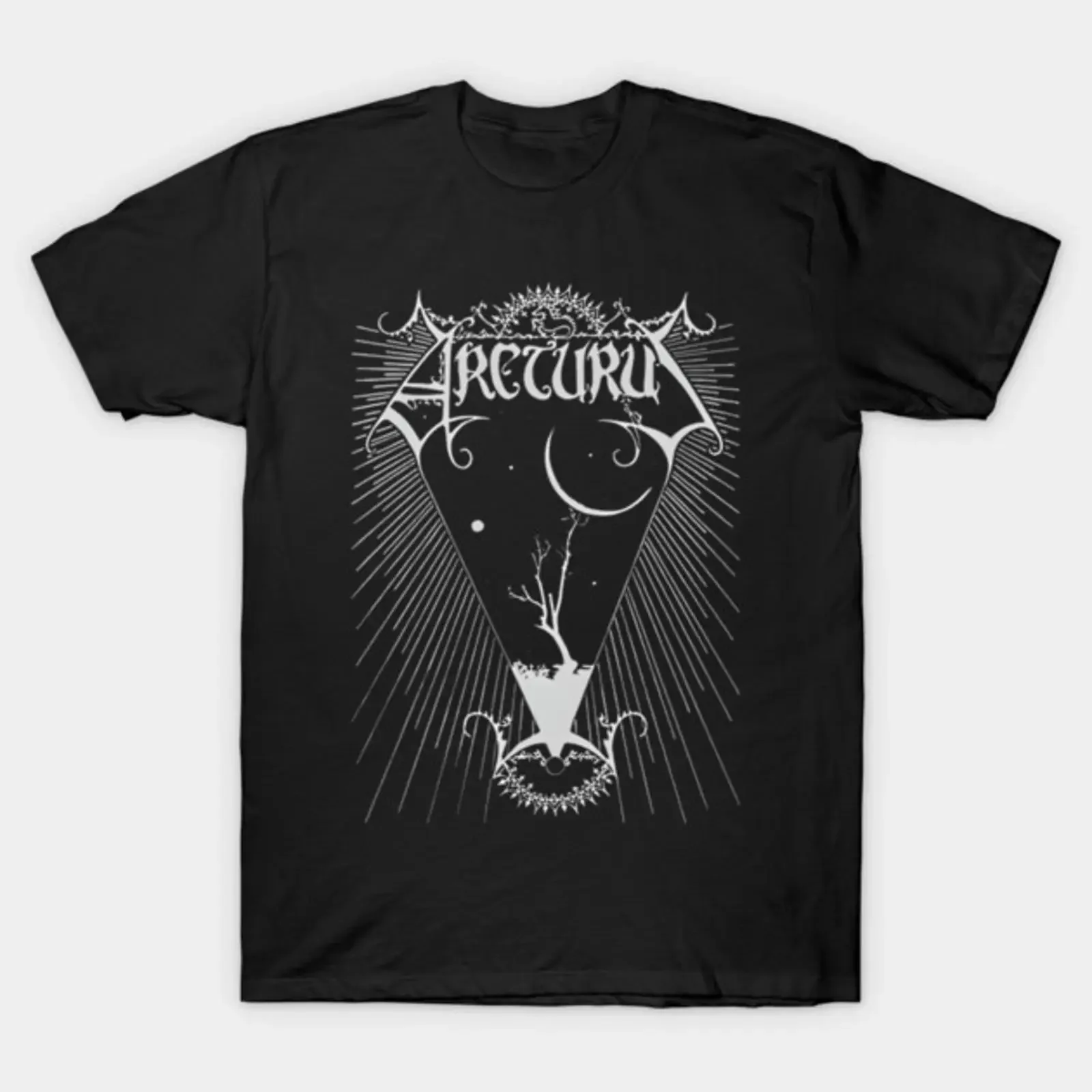 Arcturus Cosmic Black Metal Occult Symbol T Shirt vintage Washed Casual homme Unisex Stretched Slightly Versatile graphic