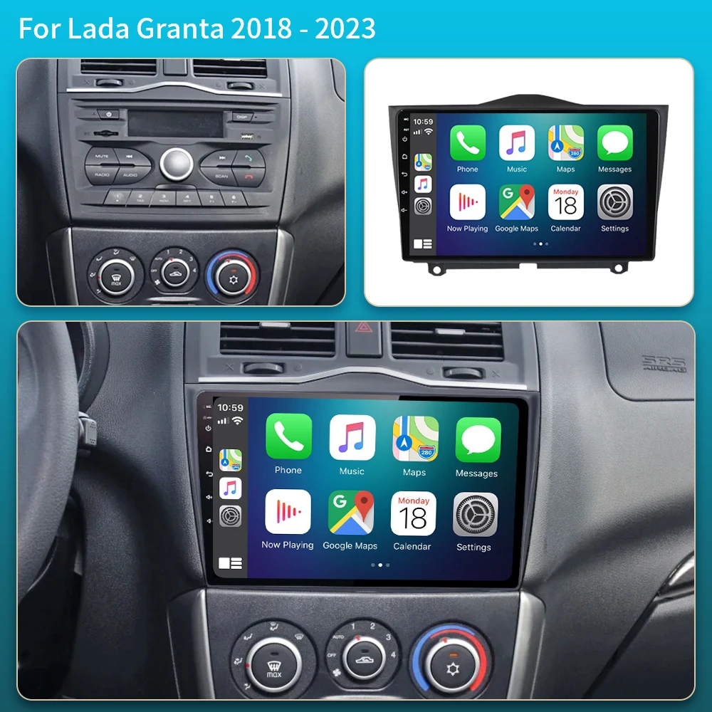 2Din Android 16 Car Radio for LADA BA3 Granta Cross 2018-2023 Navigation 5G Carplay Multimedia Video Player Stereo DVD Head Unit