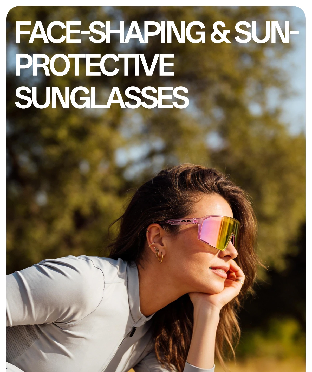 SCVCN Modische Sonnenbrille für Herren, Fahrradbrille, UV400, Damen-Fahrbrille, MTB, Fahrrad, Sportbrille, Laufsonnenbrille, Damen – Detail 1
