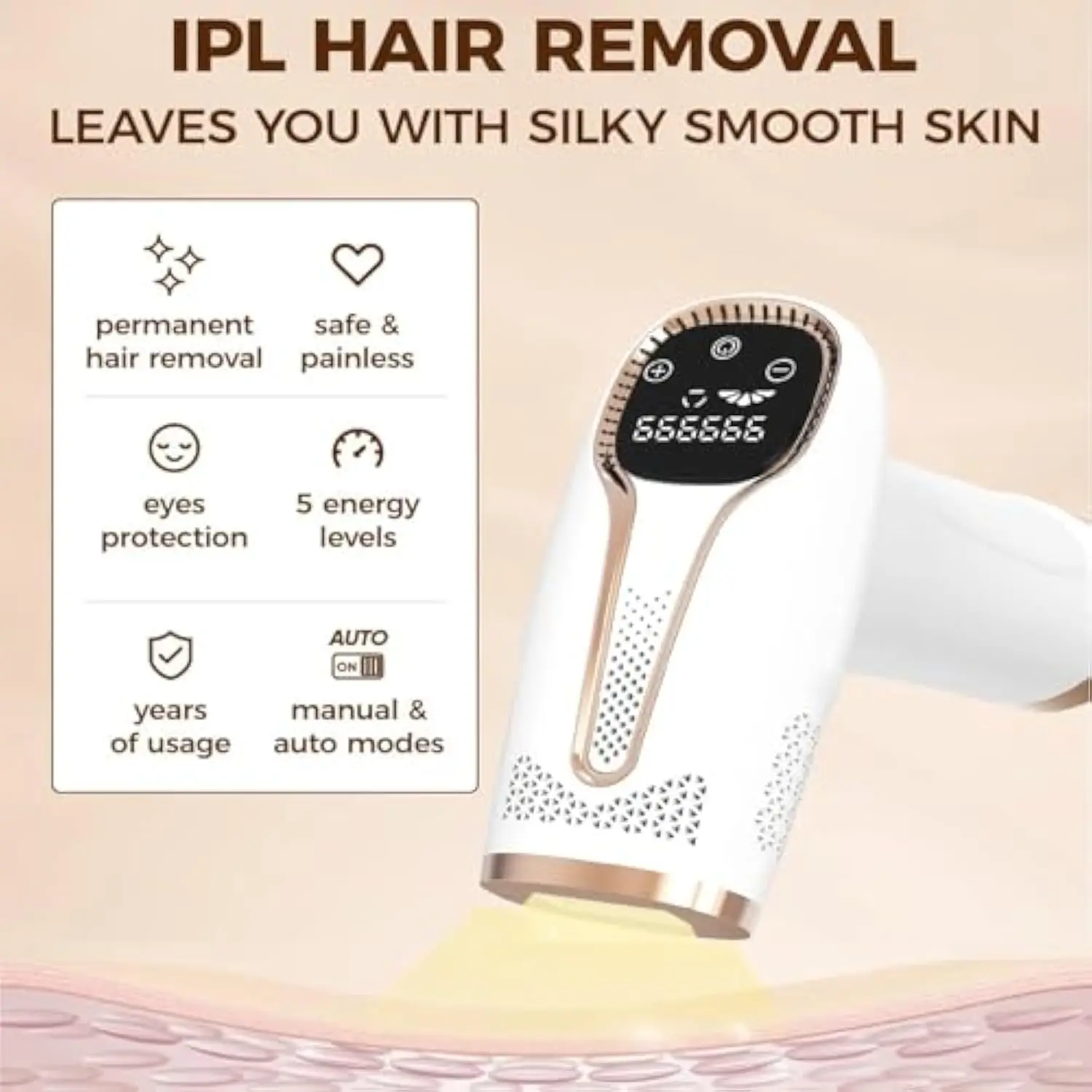 Epilatore laser IPL da 990000 flash per donne e uomini Dispositivo di depilazione permanente indolore per viso bikini corpo con display LCD