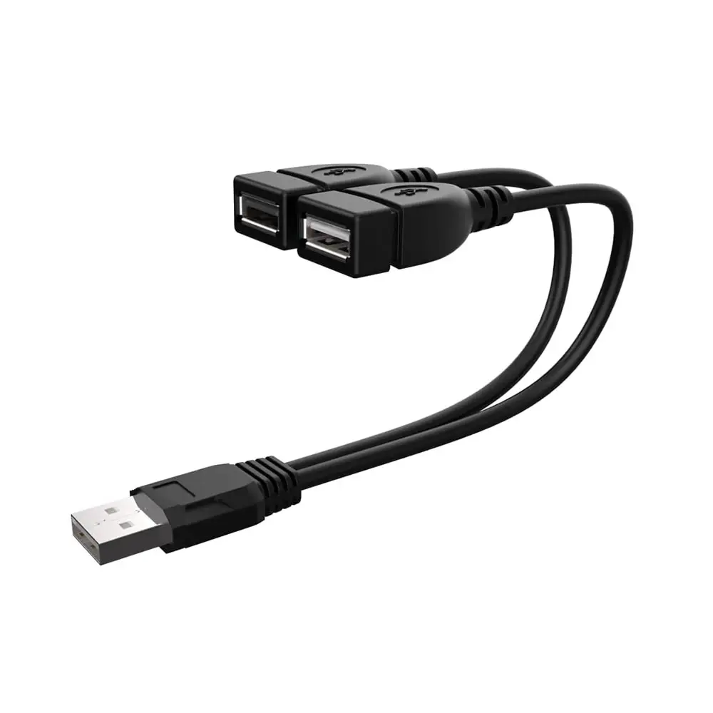 1 to 2 USB Branching Multi-functional Adapter Extension Cable for Phones, Tablets, and Extended Multi Interface Hubs Data Cord