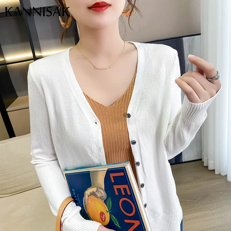 Spring Autumn Women Cardigans Loose Solid Single Breasted V-neck Pink Red Sweaters Fashion Korean Cardigan Jumpers Knitwear 2024