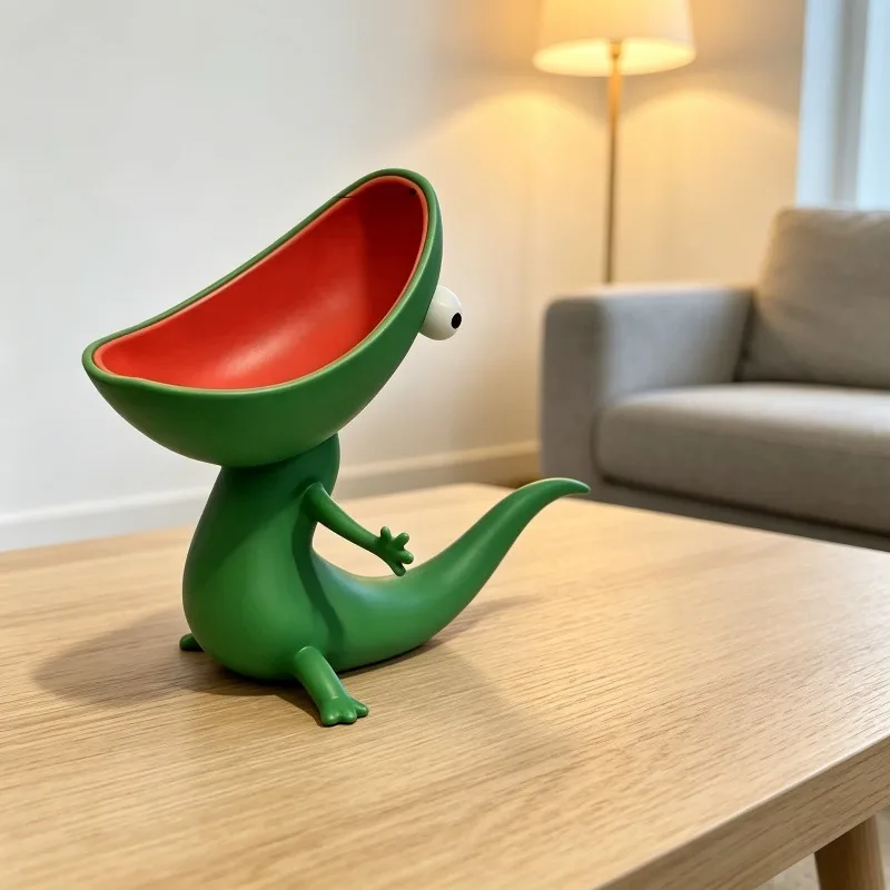 Lizard Soap Holder, Cartoon Reptile Soap Saver for Bar Soap, Small Planter Decor for Vanity or Kitchen Key Holder