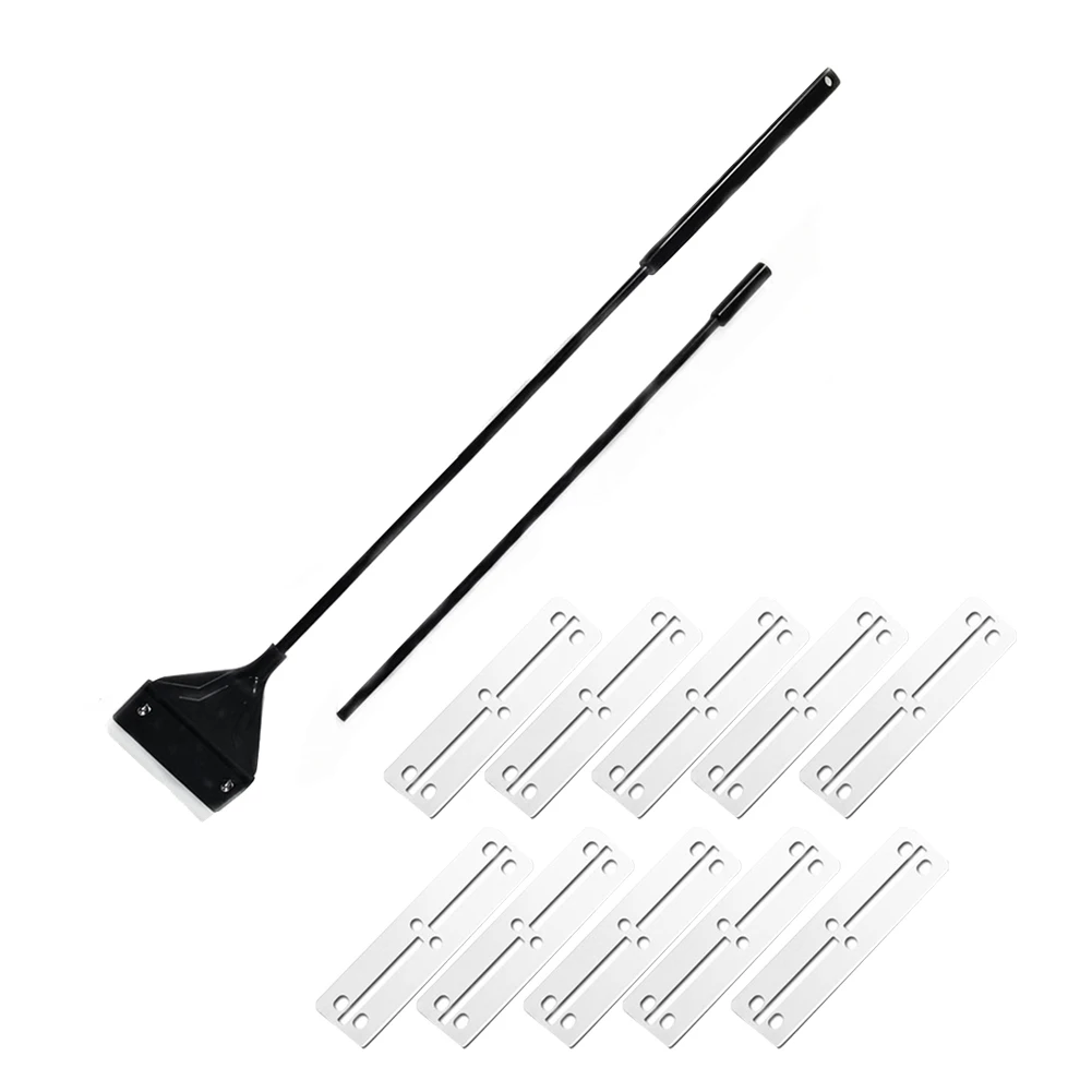 Aquarium Algae Scraper Fish Tank Cleaner Maintenance Scraper with Extension Rod and 10 Blades