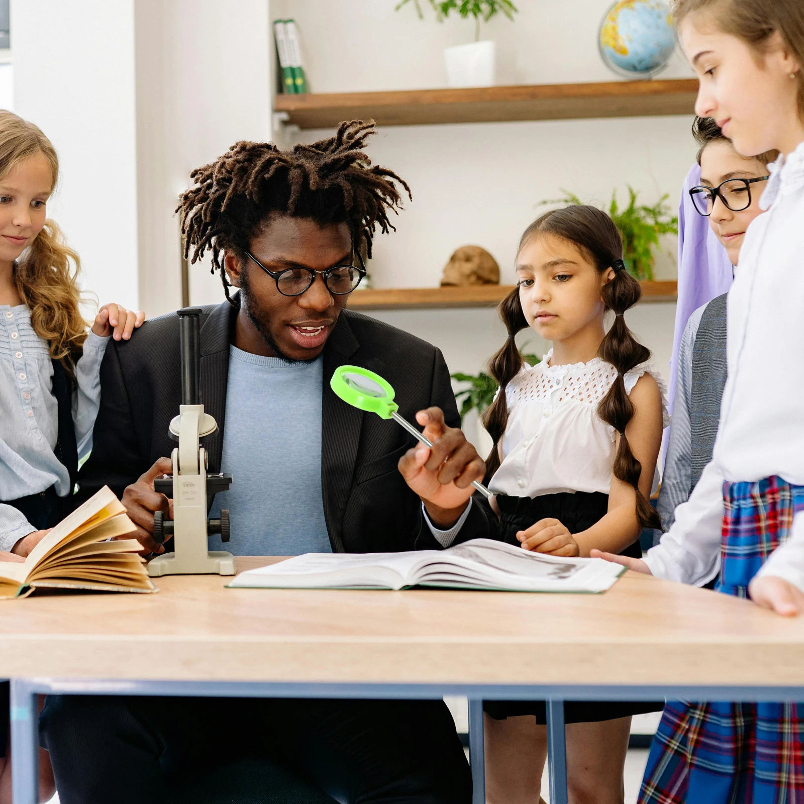 Physics Teaching Lens Handheld Convex Middle School Optical Bench Magnifying Glass