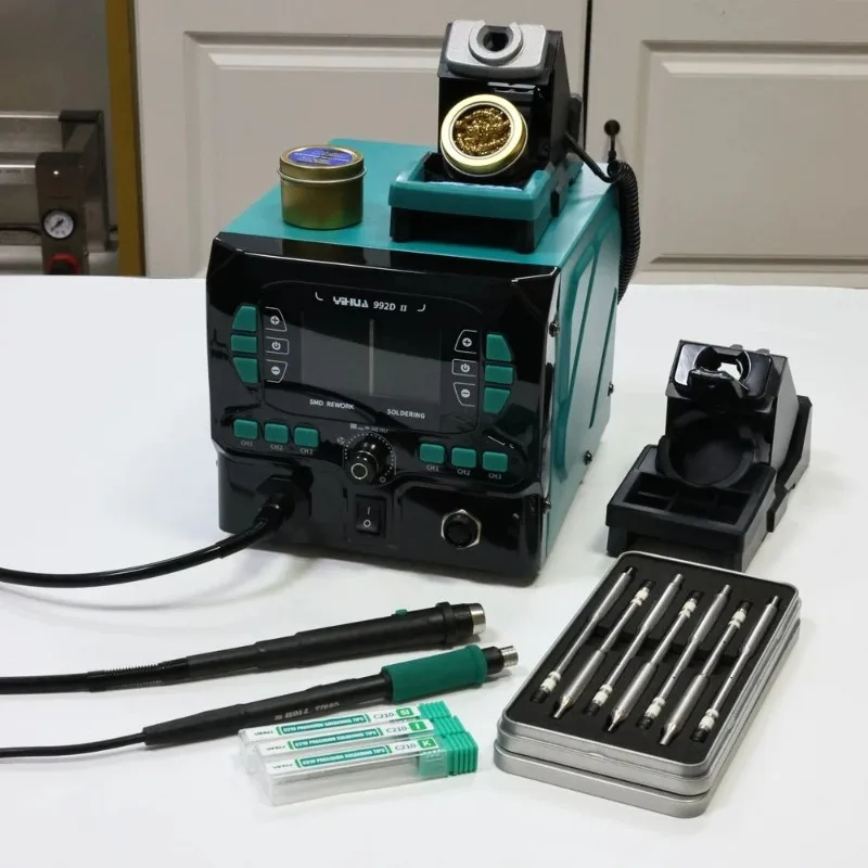 

【2026】YIHUA 992D-II 2-in-1 Solder Station with Hot Air & Adjustable 210/245 Iron Temp Calibration for Micro Soldering